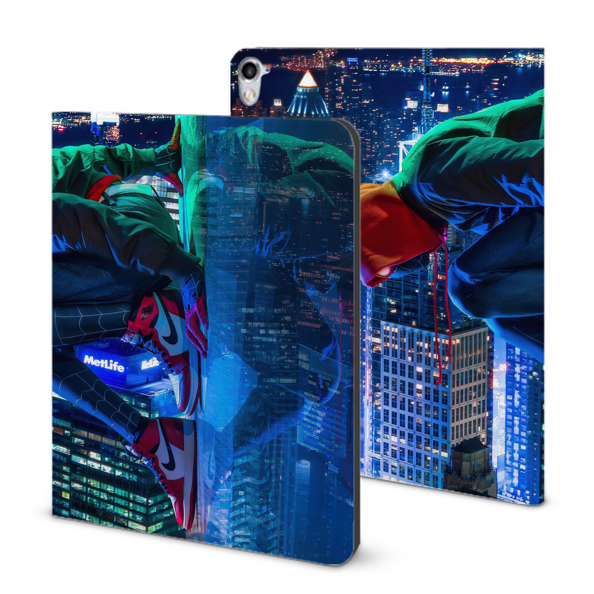 （画像用） Spider Man スパイダーマン IPad ケース ブック型 PUレザー TPU 耐衝撃 軽量 薄型 ペン収納なし 全面保護 IPad 各モデル対応